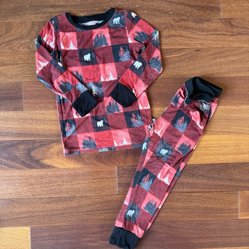 Lazy Bones Cozy Red and Black Kids Pajamas